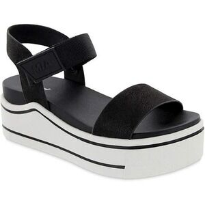 Mia Womens Sandals Odelia Size 10M Black Open Toe Platform Summer Vacation